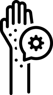 Black line icon for rash