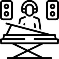 Black line icon for music composer vector
