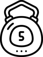 Black line icon for kettlebell vector