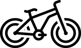 Black line icon for bicycle vector