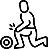 Black line icon for injury vector