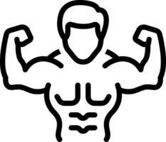Black line icon for strong vector