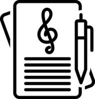 Black line icon for note vector