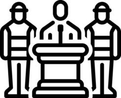 Black line icon for protected speech vector