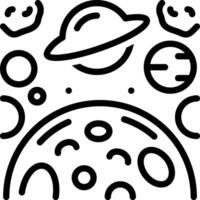 Black line icon for planet vector