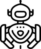 Black line icon for robot vector