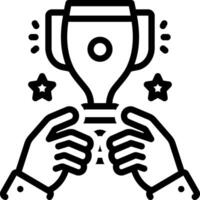 Black line icon for triumph vector