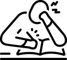 Black line icon for difficulty vector