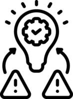Black line icon for resolve issues vector