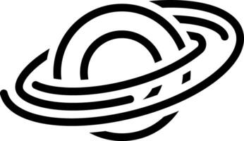 Black line icon for black hole vector