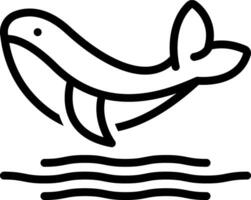 Black line icon for whale vector