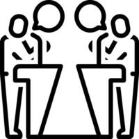Black line icon for debate vector