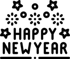 Black line icon for new year vector