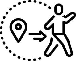 Black line icon for out of zone vector