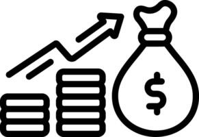 Black line icon for earnings vector