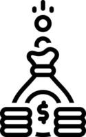 Black line icon for saving vector