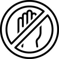 Black line icon for not allowed vector