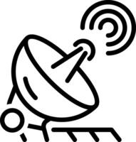Black line icon for ground station vector