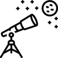 Black line icon for telescope vector