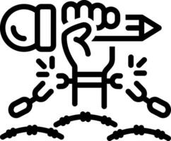 Black line icon for freedom of expression vector