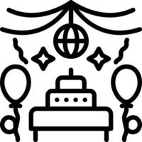 Black line icon for party vector