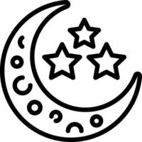 Black line icon for moon vector