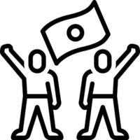 Black line icon for sloganeering vector