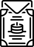 Black line icon for invitation vector