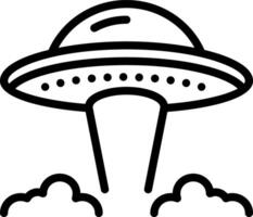 Black line icon for ufo vector