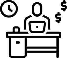 Black line icon for self employment vector