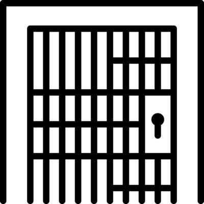 Black line icon for jail