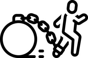 Black line icon for struggle vector