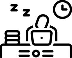 Black line icon for overtime vector
