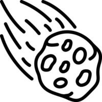 Black line icon for asteroid vector