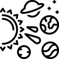Black line icon for universe vector
