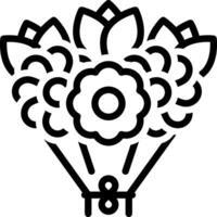 Black line icon for bouquet flower vector