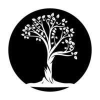 simple tree decor silhouette image vector