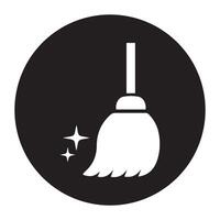 icon of a witch and a flying broomstick vector