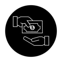 hand dollar money icon illustration symbol design vector