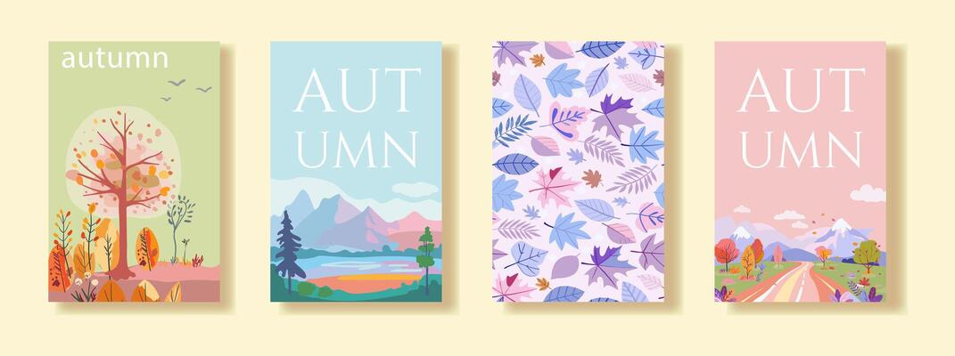 posters with autumn-themed designs..