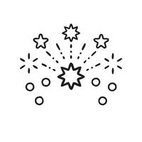 Black and white fireworks illustration with starburst pattern.. vector