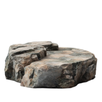 Large Grey Stone Boulder with Rough Texture png