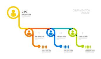 Infographic template for organization chart with business avatar icons. infographic for business. vector