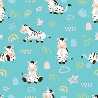 cute zebra seamless pattern for tile,fabric kid design vector