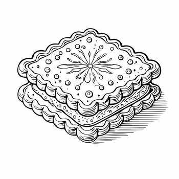 galleta comida comida menú plato delicioso cocina comer bosquejo estilo vector