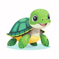 Turtle Cute Small Cartoon Baby Animal Character vector