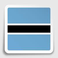 botswana flag icon on paper square sticker with shadow. Button for mobile application or web. vector