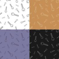 set of seamless patterns with Key to lock front door of building. Ornament for decoration and printing on fabric. Design element. vector