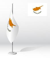 flag of CYPRUS on flagpole for registration of solemn event, meeting foreign guests. National independence day of CYPRUS. Realistic 3D on white vector