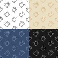 set of seamless patterns with Old wooden TV with antenna. World Television Day 21 November. Ornament for decoration and printing on fabric. Design element. vector